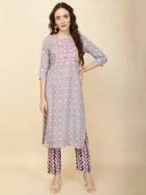 Yoke Embroidery Cotton Kurta Set